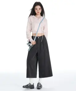 Women's High-Waisted Corduroy Wide-Leg Pants | Korean Style