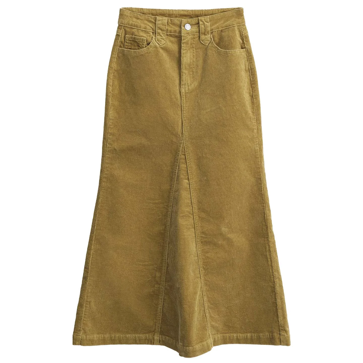Women's High Waist Corduroy Mermaid Maxi Skirt - Elegant Y2K Style - Image 6